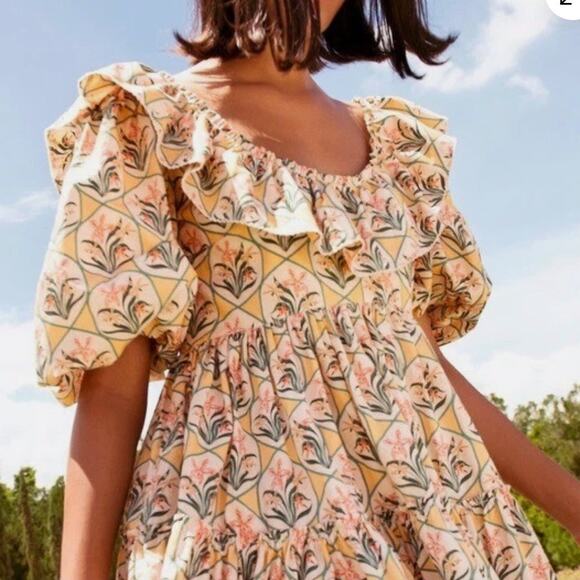 Agua by Agua Bendita Dress Chan Chan Miel Flor Mini Floral Cotton XSl - Picture 3 of 9